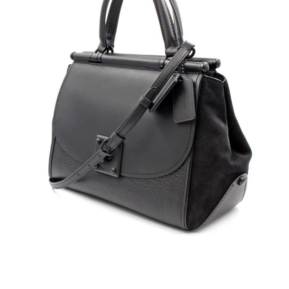 NWT Coach Drifter Carryall Top Handle in Mixed Leather Black/Suede - Picture 4 of 9
